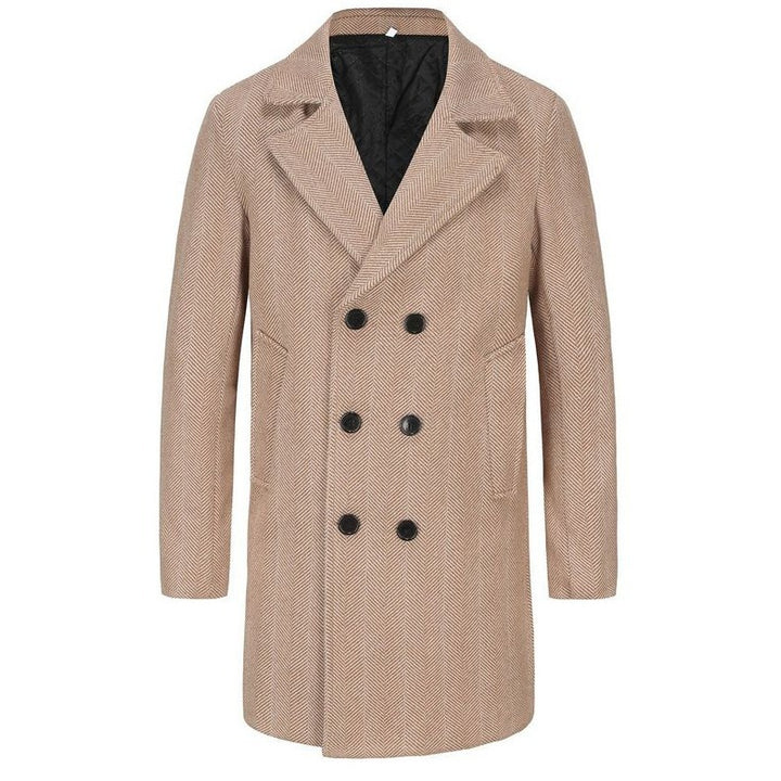 Herren zeitloser Dufflecoat mit elegantem Hahnentrittmuster Aliams