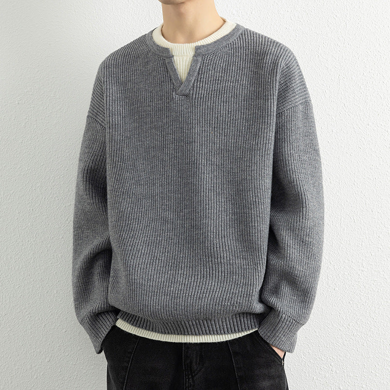 Herren Strickpullover mit V-Ausschnitt und strukturiertem Design Aliams