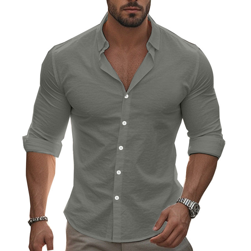 Herren elegantes Langarmhemd mit modernem Slim-Fit-Schnitt und praktischen Details Aliams