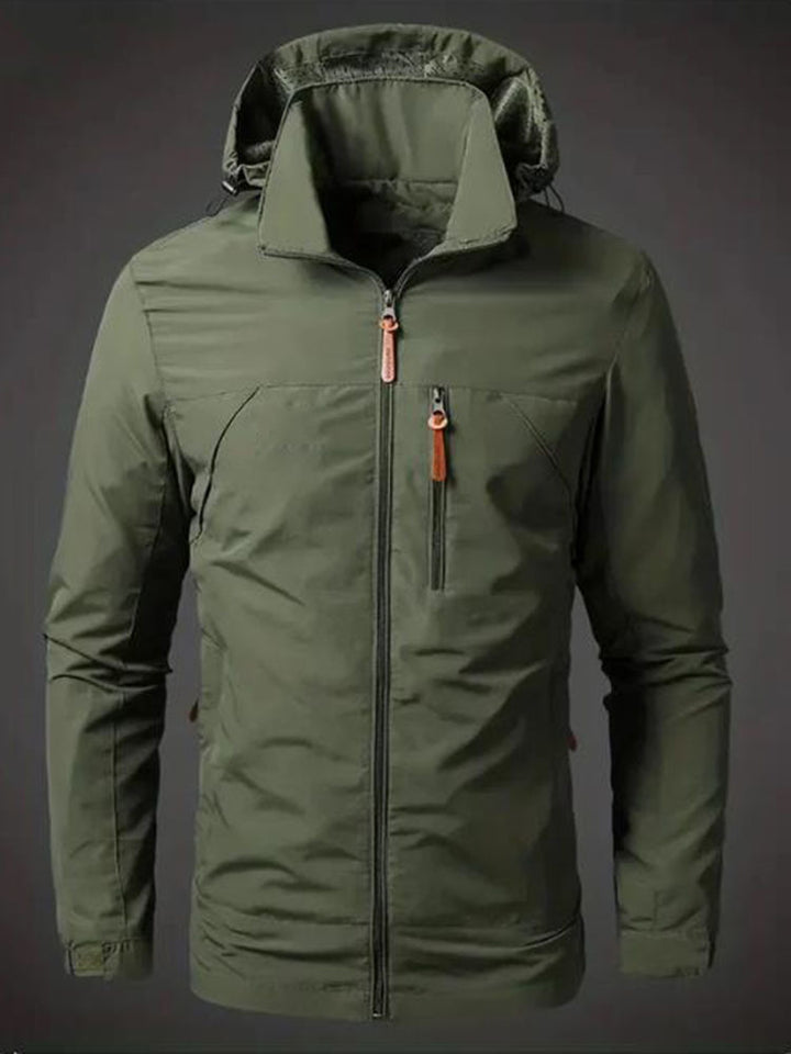 Herren Wetterfeste Funktionsjacke mit verstellbarer Kapuze Aliams