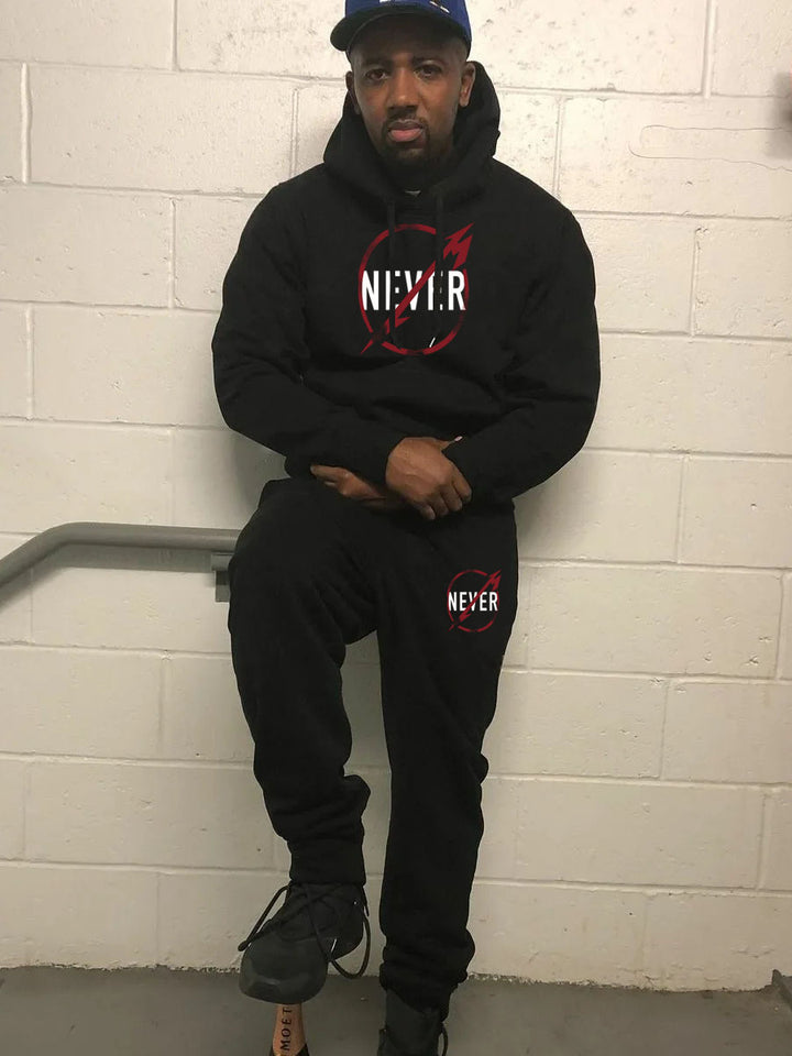 Herren Kapuzenpullover und Jogginghose Set mit motivierendem Aufdruck Aliams