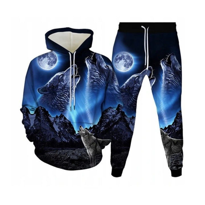 Herren Kapuzenpullover und Jogginghose Set mit modernem Grafikausdruck Aliams