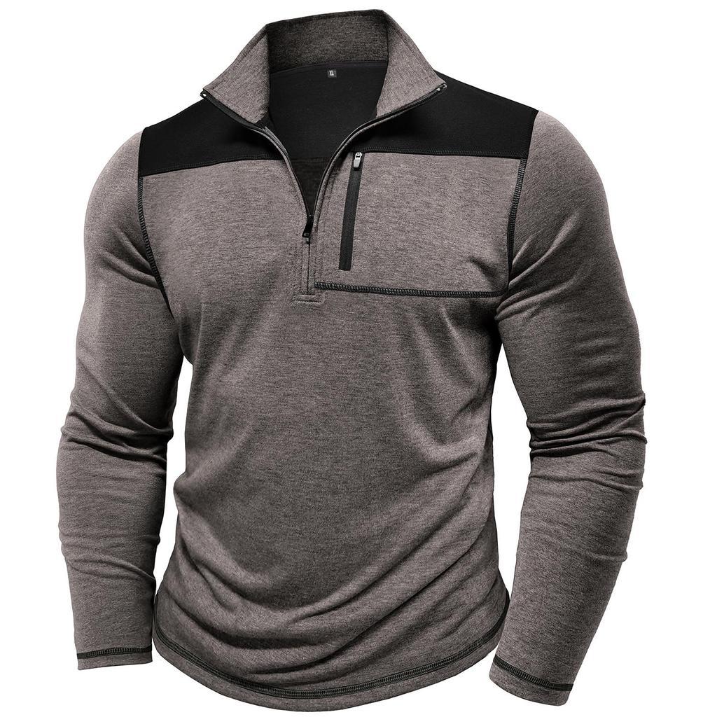 Herren sportlicher Half-Zip Pullover mit praktischer Brusttasche Aliams