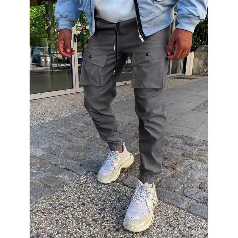 Herren Cargo-Hose mit vielen Taschen und elastischem Abschluss Aliams