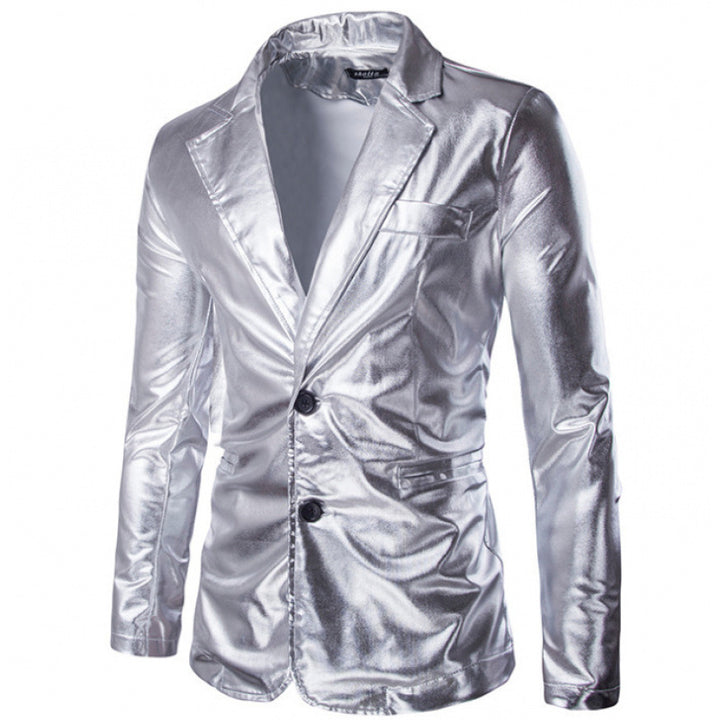 Herren Glamouröser Satin-Blazer Aliams
