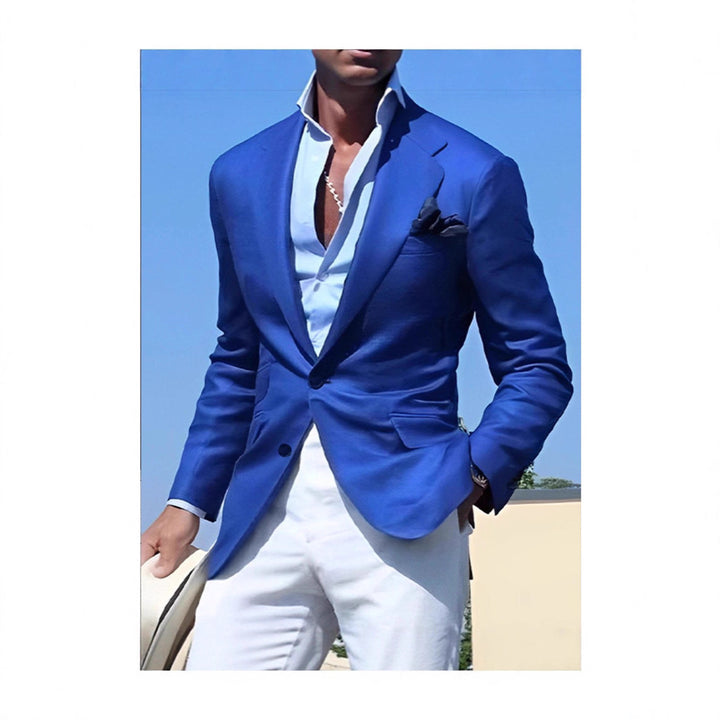 Herren Eleganter Leinenblazer mit modernem Schnitt und strukturiertem Gewebe Aliams