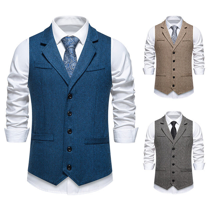 Herren elegante Weste mit geometrischem Muster Aliams