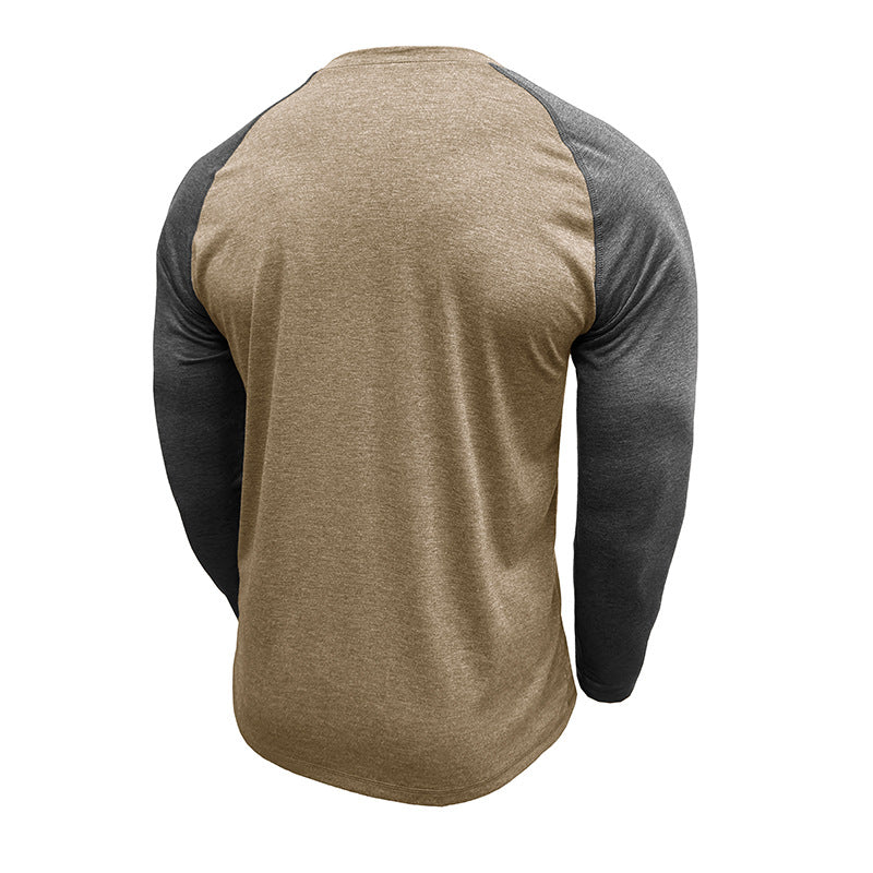 Herren Raglan-Langarmshirt aus atmungsaktivem Baumwollmix mit Kontrastärmeln Aliams