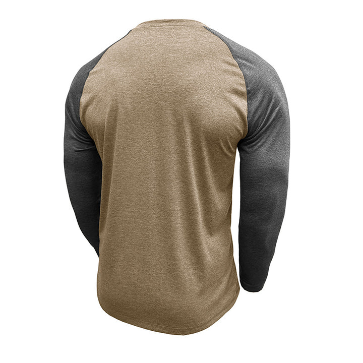 Herren Raglan-Langarmshirt aus atmungsaktivem Baumwollmix mit Kontrastärmeln Aliams