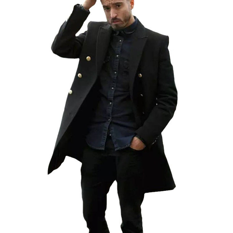 Herren eleganter Doppelreihiger Mantel Aliams