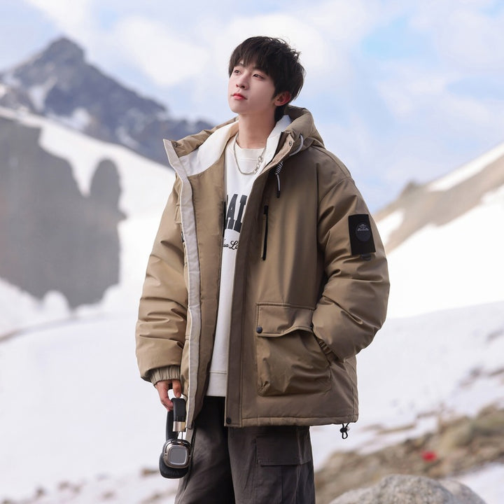 Herren isolierte Outdoor-Pufferjacke mit multifunktionalen Taschen und verstellbarem Kapuzensystem Aliams