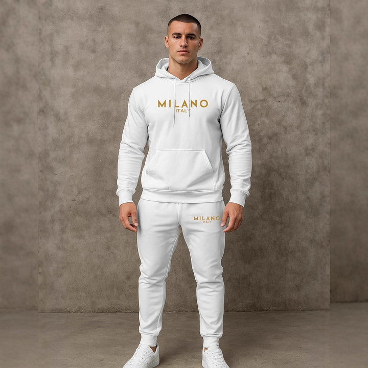 Herren Hoodie und Jogginghose Set mit stylischem Milano Print Aliams