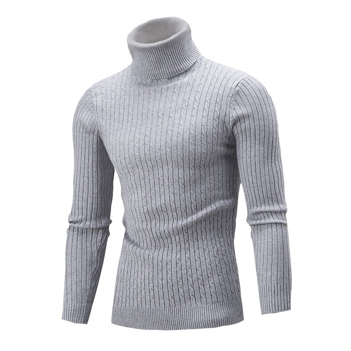 Herren Rollkragenpullover im klassischen Rippmuster Aliams