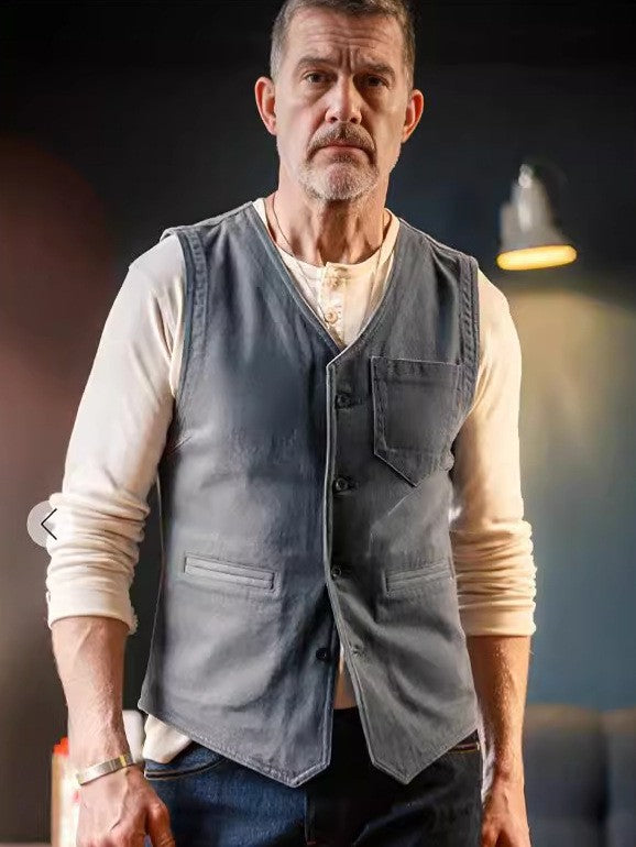 Herren komfortable Weste mit praktischen Taschen Aliams