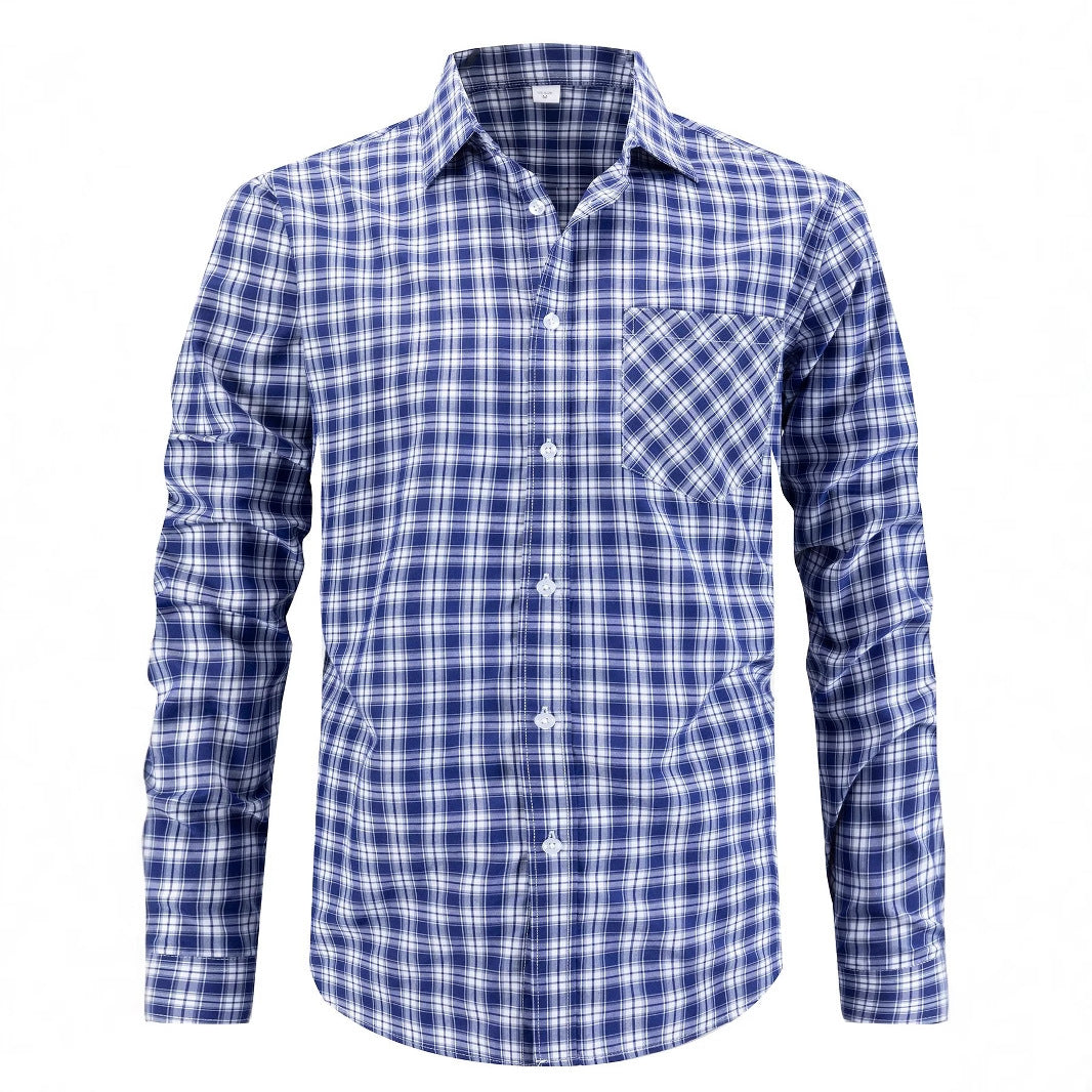 Herren kariertes Button-Down Hemd Aliams