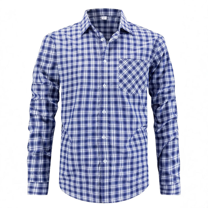 Herren kariertes Button-Down Hemd Aliams