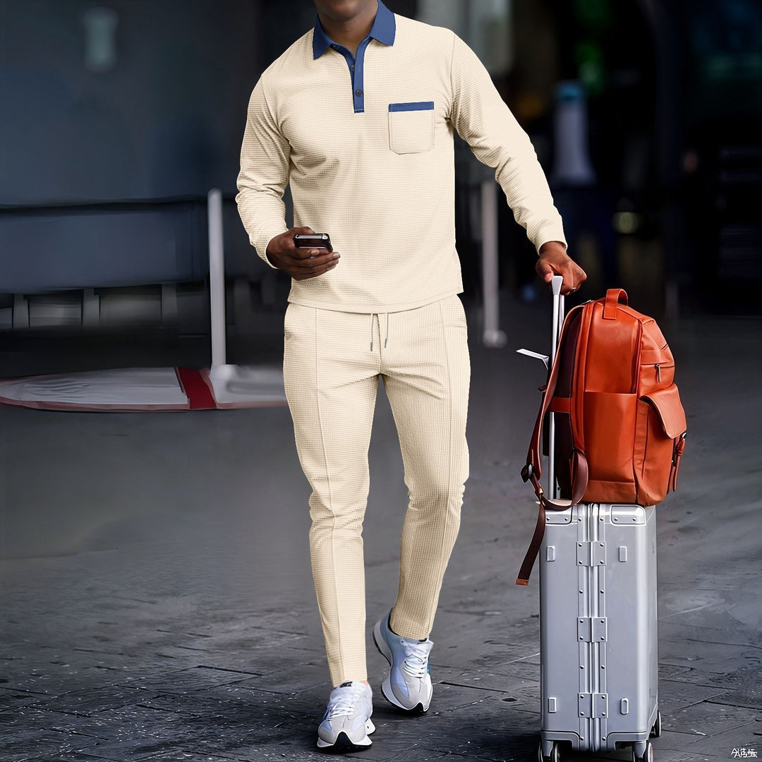 Herren Sportliches Reise-Set mit modernem Kragen und praktischen Taschen Aliams