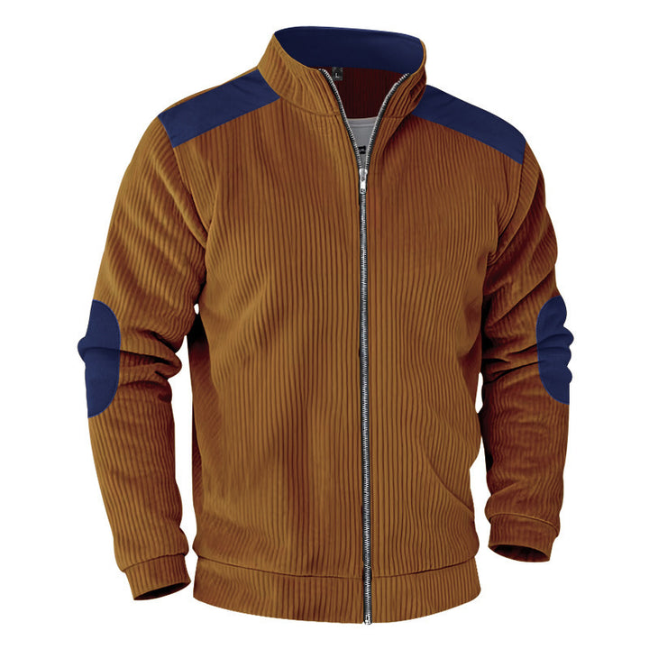 Herren sportliche Jacke mit strukturierten Ärmeln und Stehkragen Aliams