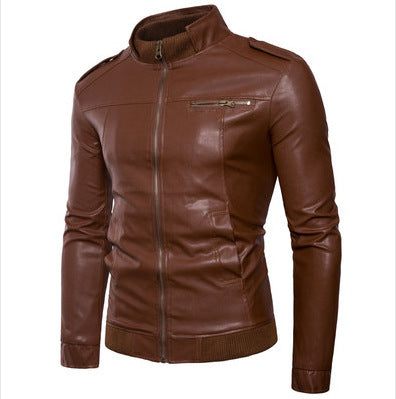 Herren Kunstleder Bikerjacke mit aufregenden Details und modernem Schnitt Aliams