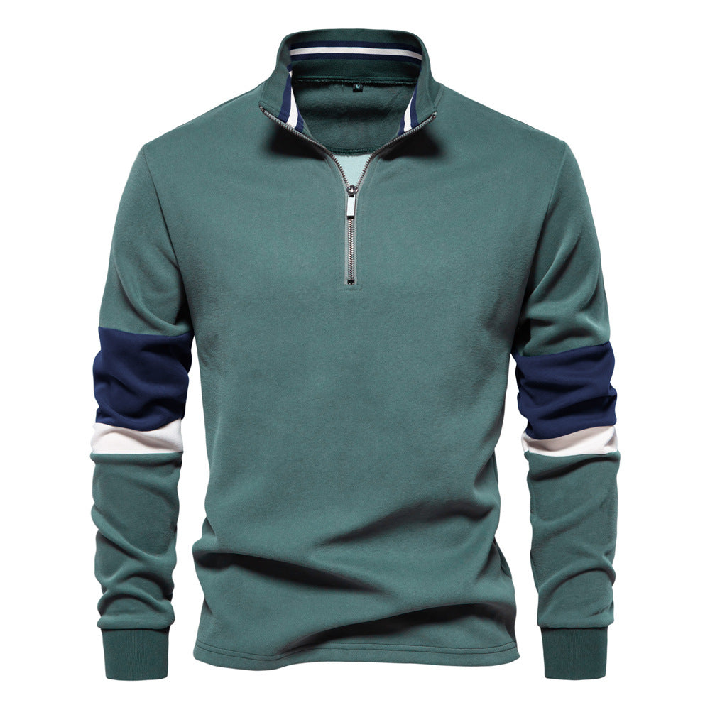 Herren Sportlicher Stehkragenpullover Aliams