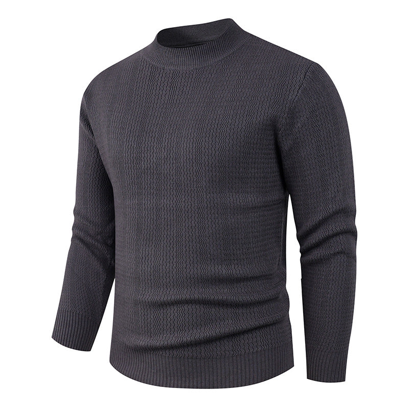 Herren Strukturpullover mit hochgeschlossenem Kragen und modischem Design Aliams