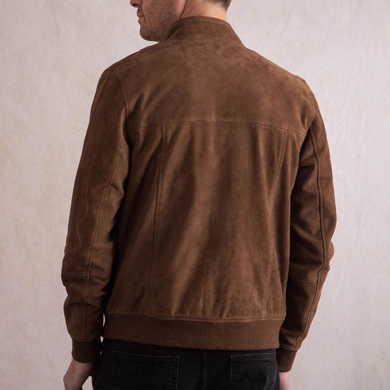 Herren hochwertige Wildlederjacke im modernen Schnitt Aliams