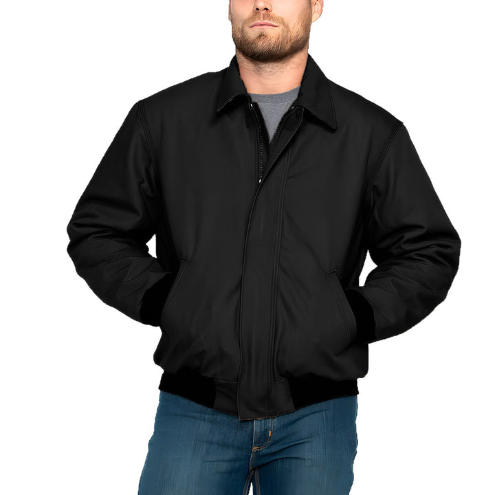 Herren stilvolle und wärmende Jacke mit doppeltem Reißverschluss Aliams