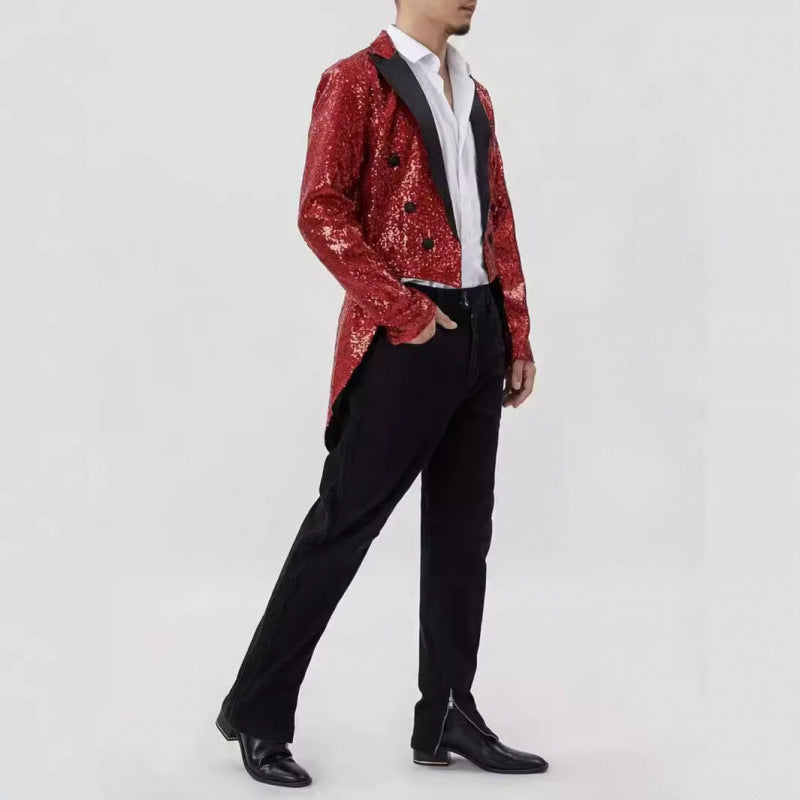 Herren Glamouröser Pailletten-Smoking-Blazer Aliams