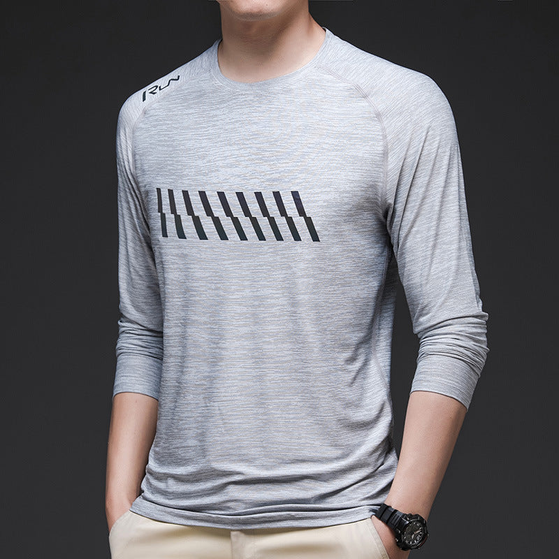 Herren sportliches Langarm-Funktionsshirt mit atmungsaktiven Einsätzen Aliams