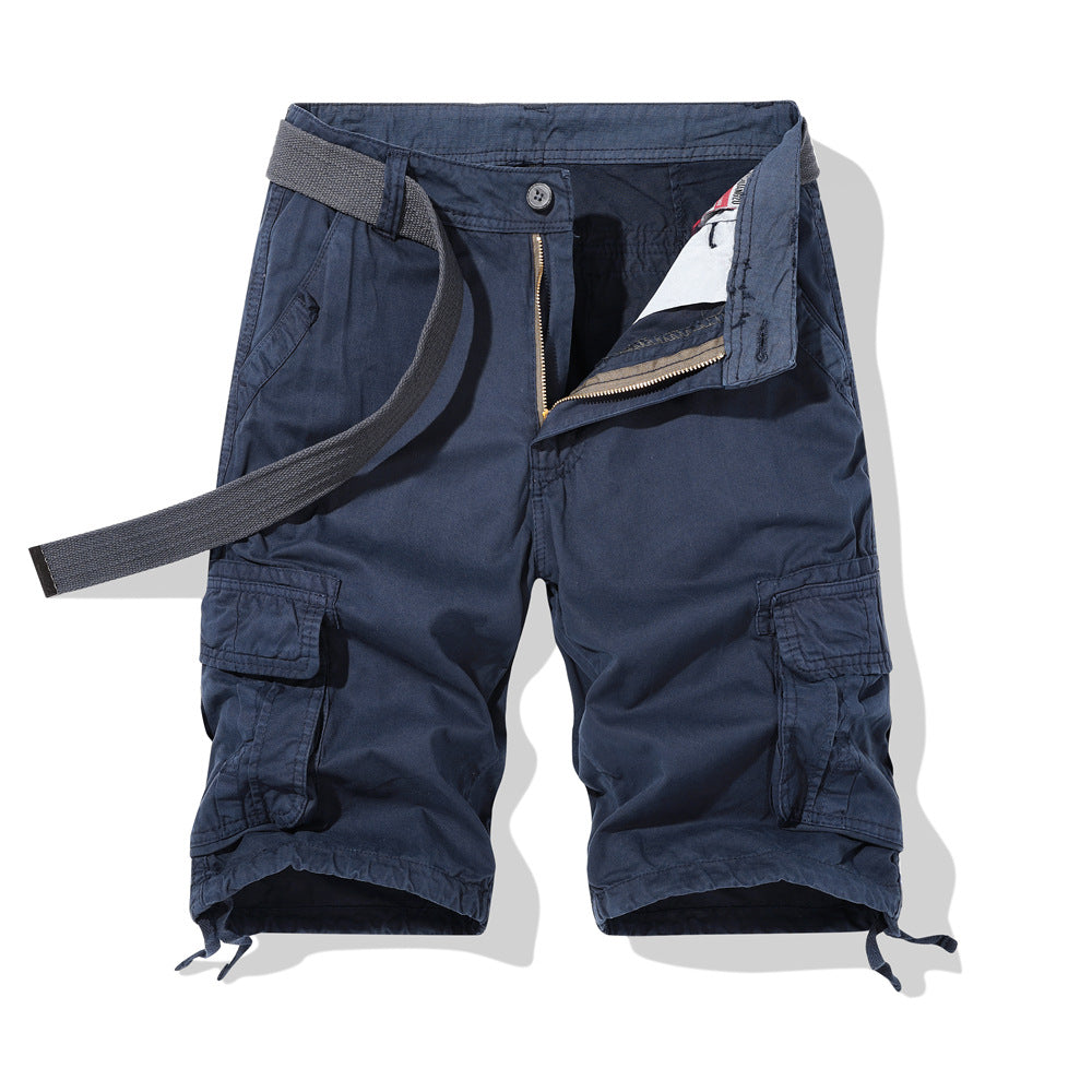 Herren vielseitige Cargo-Shorts mit praktischen Seitentaschen und verstellbarem Gürtel Aliams