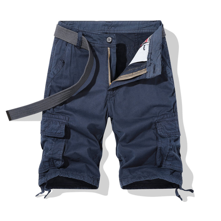 Herren vielseitige Cargo-Shorts mit praktischen Seitentaschen und verstellbarem Gürtel Aliams