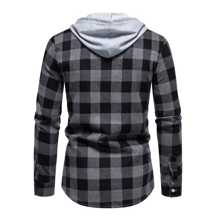 Herren Karohemd mit integrierter Kapuze und modernem Schnitt Aliams