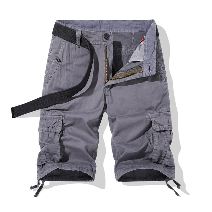 Herren vielseitige Cargo-Shorts mit praktischen Seitentaschen und verstellbarem Gürtel Aliams