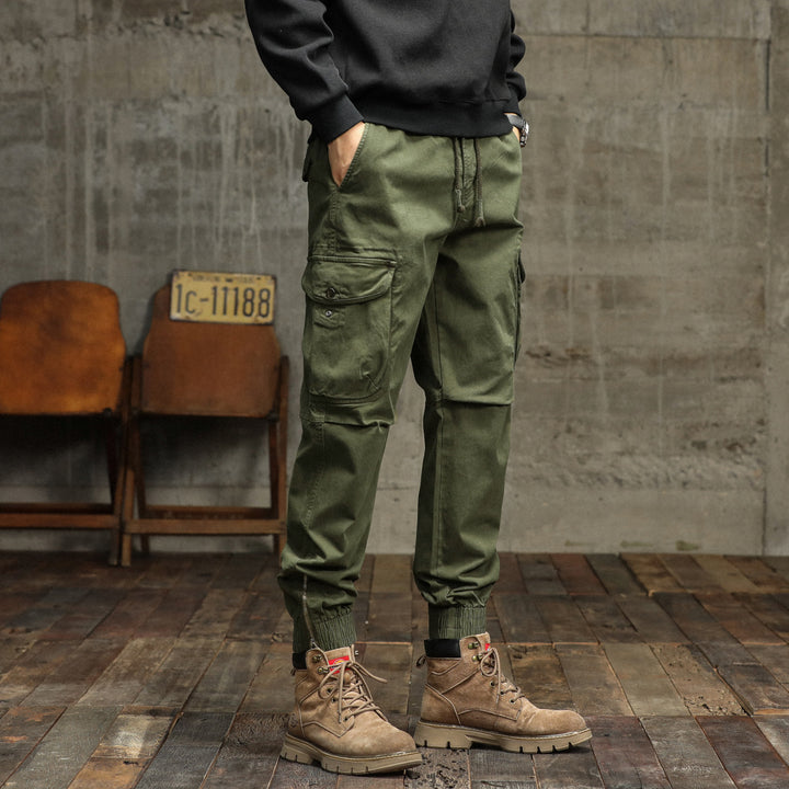 Herren Cargo-Hose mit elastischem Bund und multifunktionalen Taschen Aliams