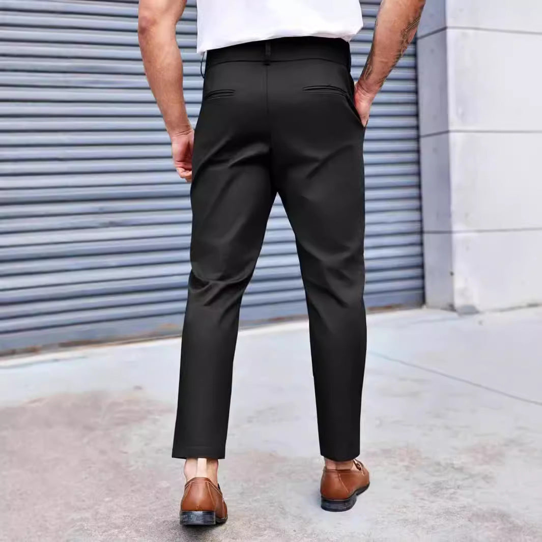 Herren Elegante Chinohose mit elastischem Bund und klassischem Schnitt Aliams