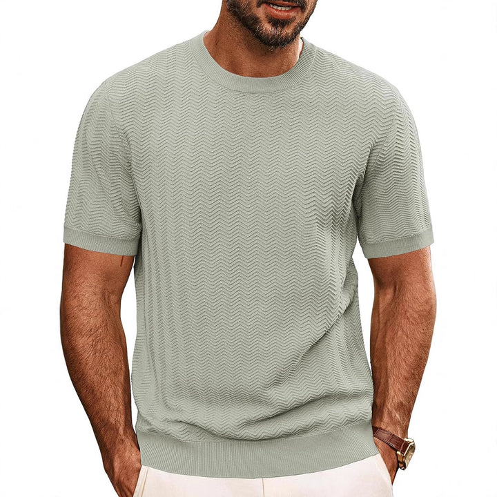 Herren strukturiertes Rundhals T-Shirt Aliams