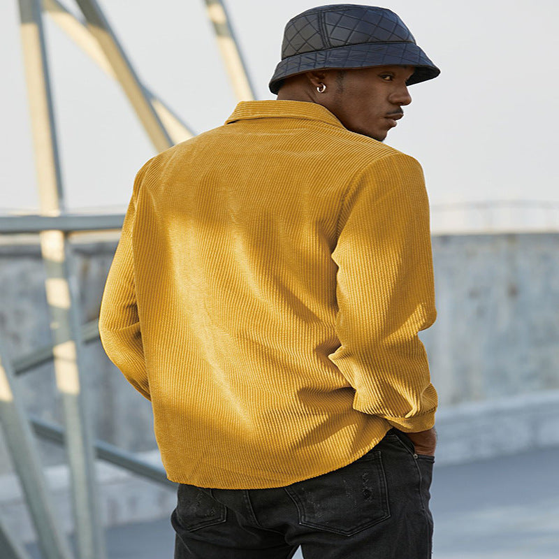 Herren Komfortables Cord-Hemd Aliams