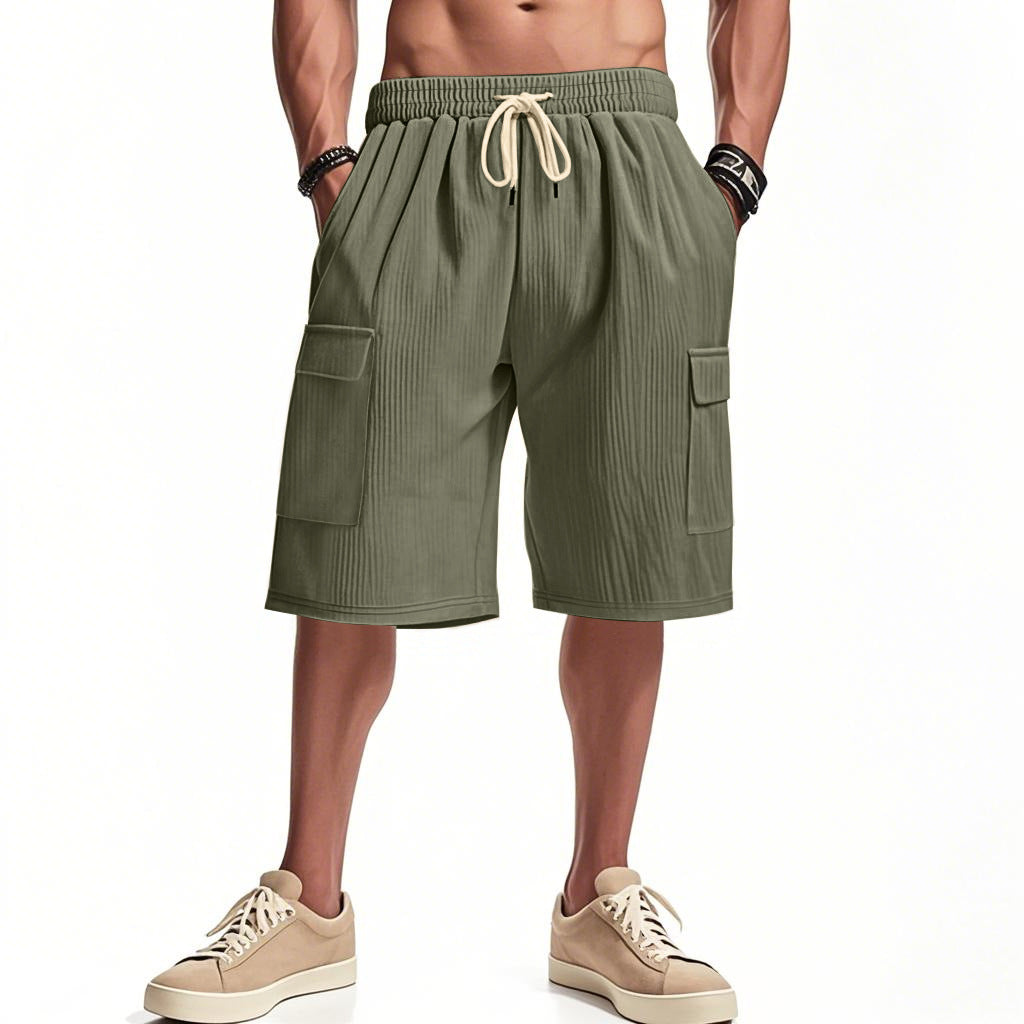 Herren Cargo-Shorts im modernen Streifen-Design mit praktischen Taschen Aliams