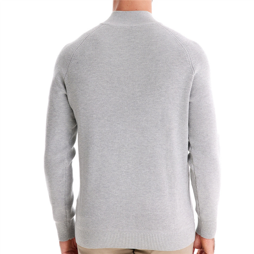 Herren Strickpullover mit halbem Reißverschluss und sportlichen Details Aliams