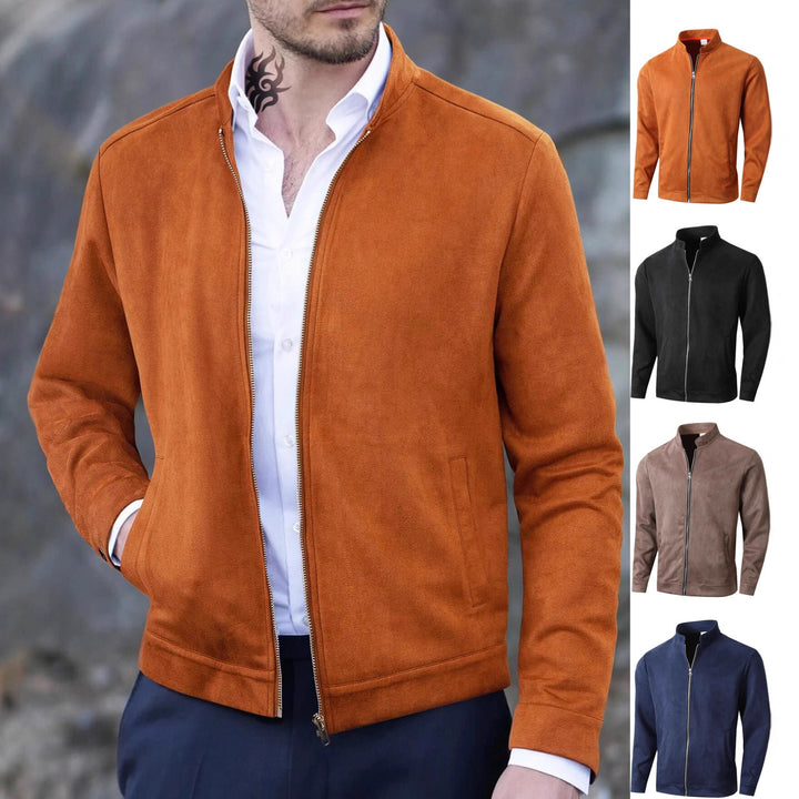 Herren Fleecejacke mit Stehkragen und seitlichen Taschen Aliams