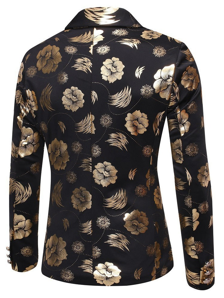 Herren eleganter Blazer mit luxuriösem Blumenmuster Aliams