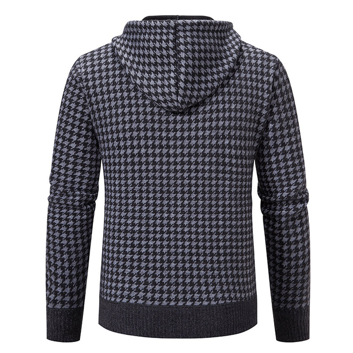 Herren elegante und bequeme Strickjacke mit Kapuze Aliams