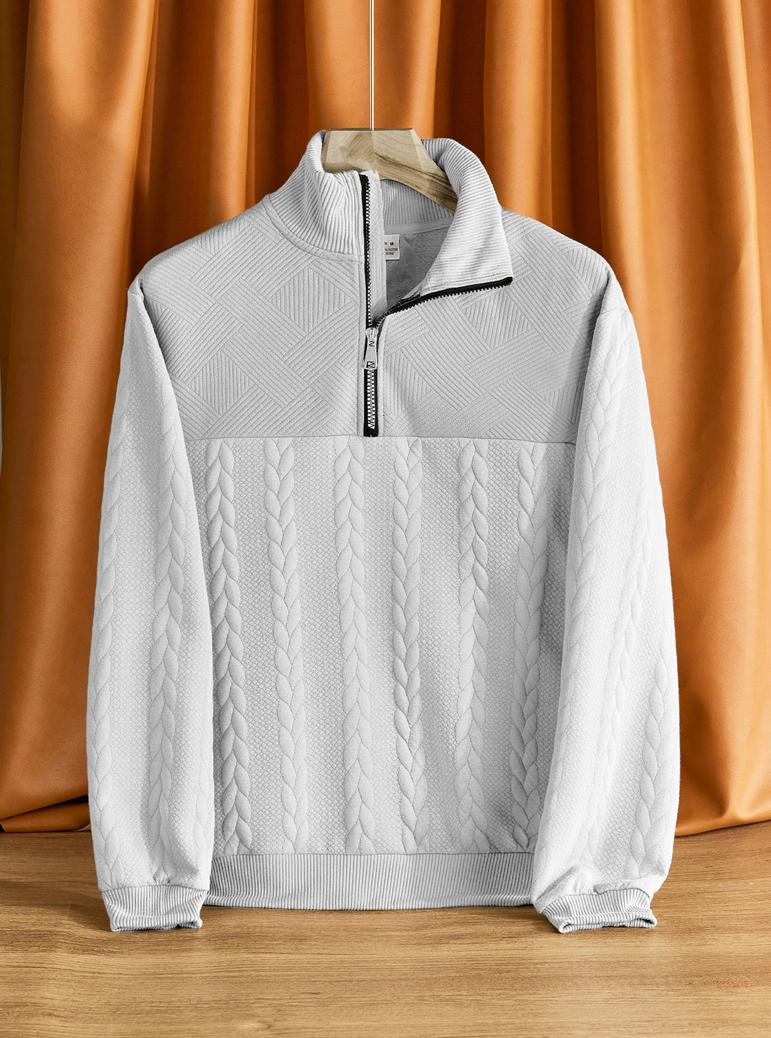 Herren Strickpullover mit hohem Kragen und strukturiertem Design Aliams