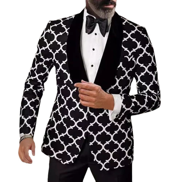 Herren eleganter Designer-Sakko mit auffälligem Muster Aliams