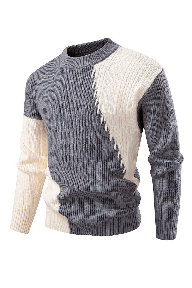 Herren Strickpullover mit modernem Struktur-Design und elegantem Kragen Aliams