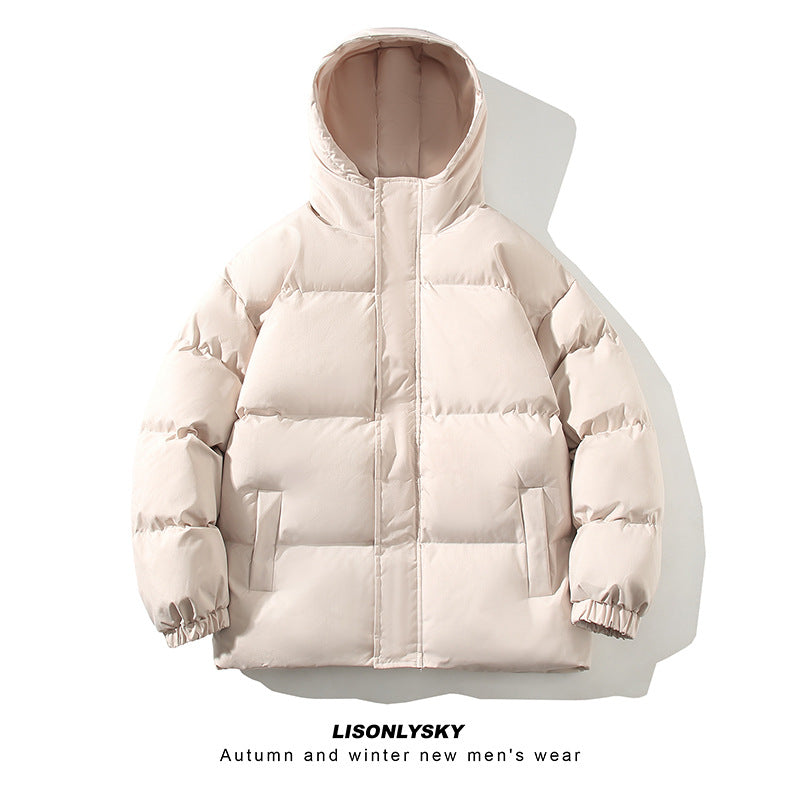 Herren gesteppte Winterjacke mit hohem Kragen und seitlichen Taschen Aliams