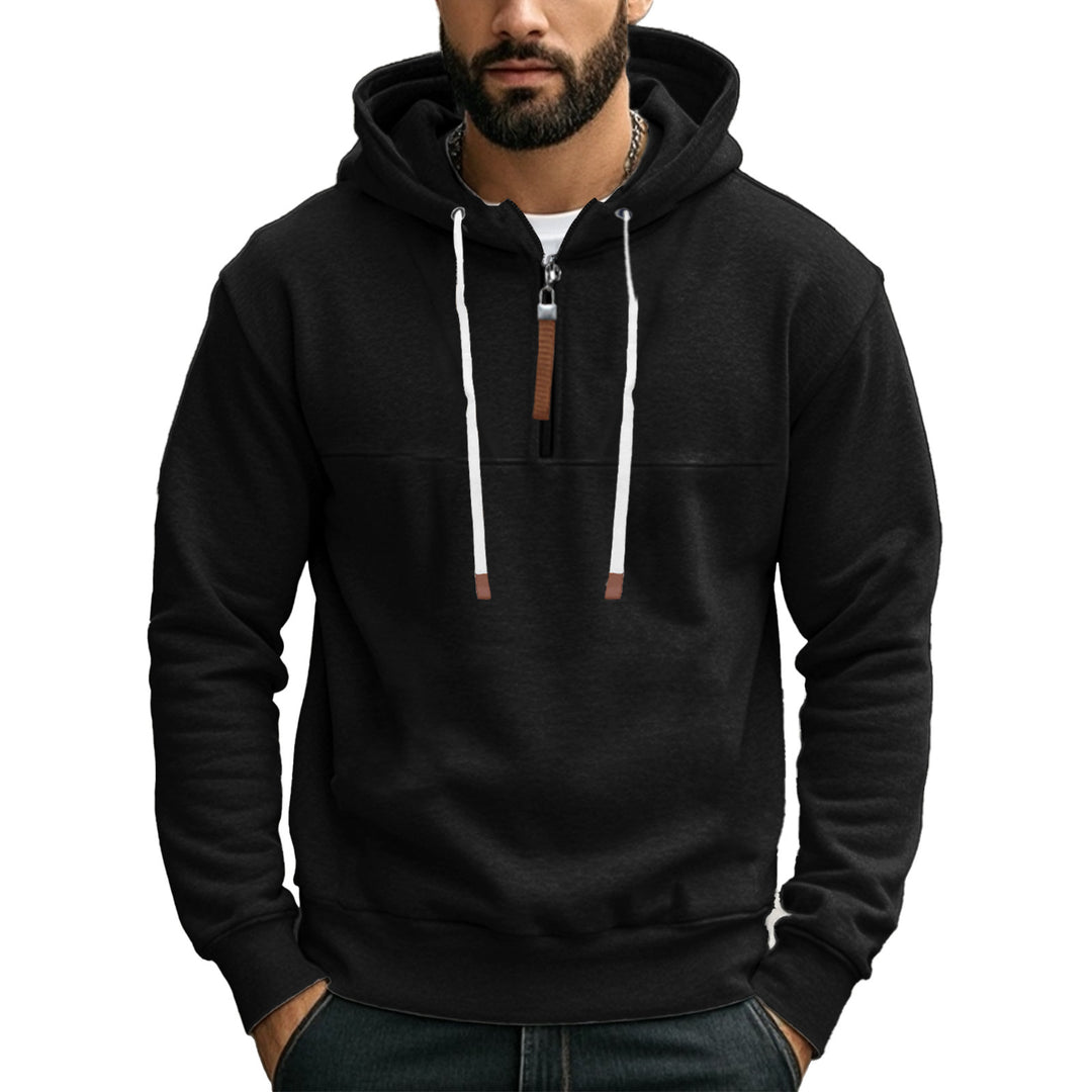 Herren Hoodie mit halber Reißverschluss und bequemer Passform Aliams