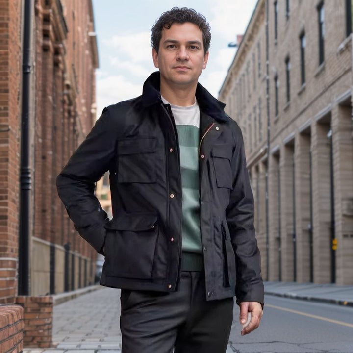 Herren funktionale Sportjacke mit praktischen Taschen und hochschließendem Kragen Aliams