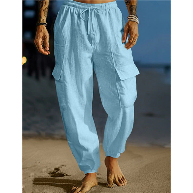 Herren cargo-hose mit elastischem Bund und praktischen Seitentaschen Aliams