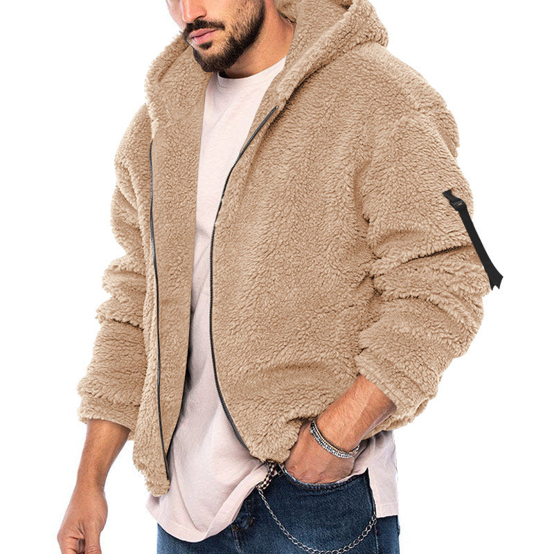 Herren Fleecejacke mit weichem Innenfutter und Kapuze Aliams